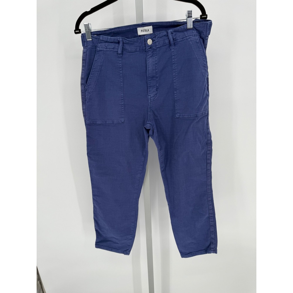 Pistola Utility Cargo Pants Women's Size 31 Blue Cotton‎ Blend Cropped